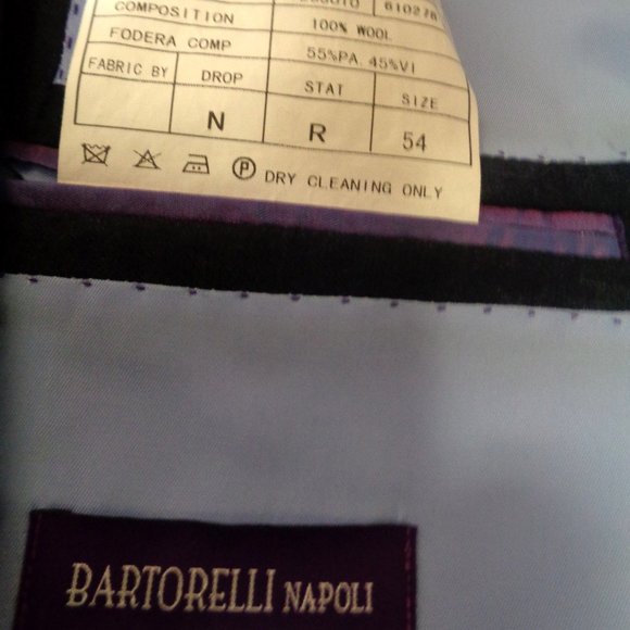 BARTORELLI NAPOLI GLAMOUR MENS TWO PIECE SUIT 44R - Picture 7 of 8